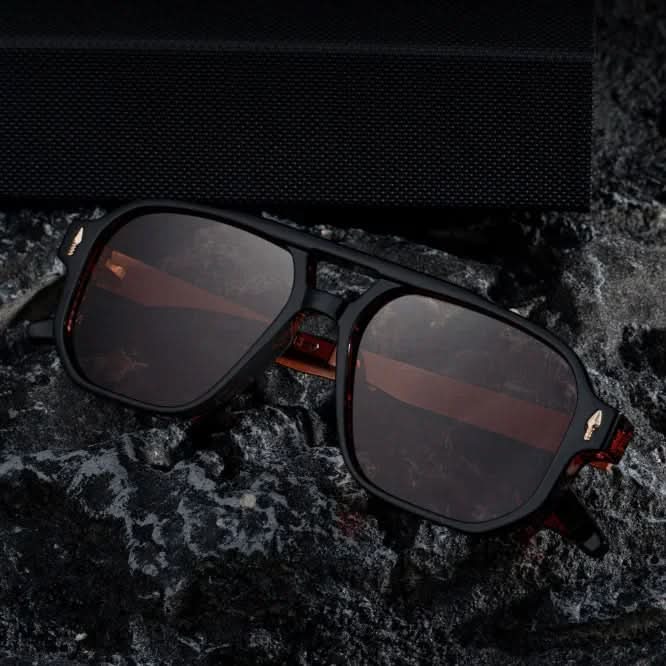 KAIRO CIPHER | Engraved Angular Sunglasses | UV400 No Logo