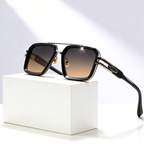 GRID MASTER | Flat-Lens Square Sunglasses | UV400 Metal Detail