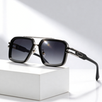 GRID MASTER | Flat-Lens Square Sunglasses | UV400 Metal Detail