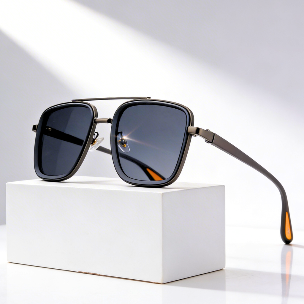 RIFT NOIR X | Square Metal-Acetate Sunglasses | UV380