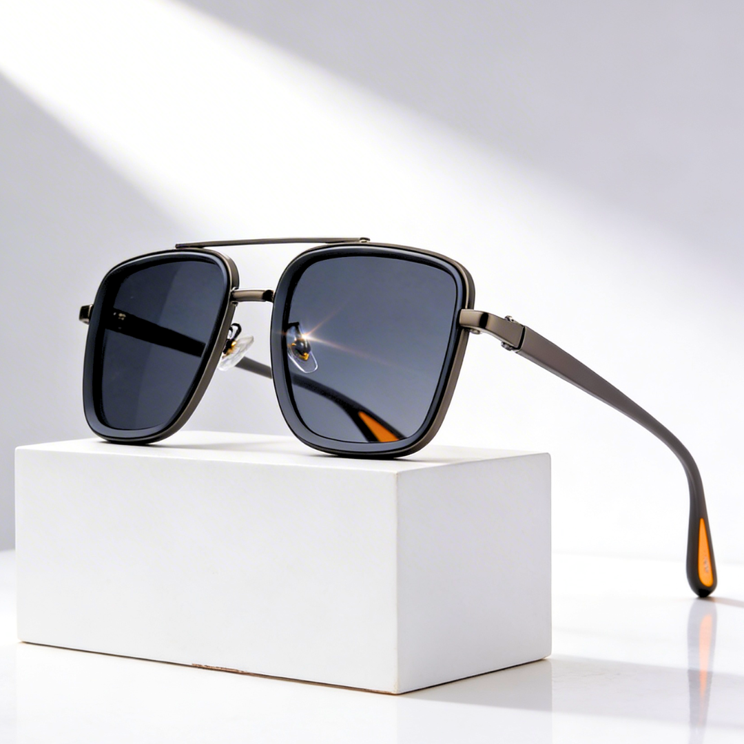 RIFT NOIR X | Square Metal-Acetate Sunglasses | UV380
