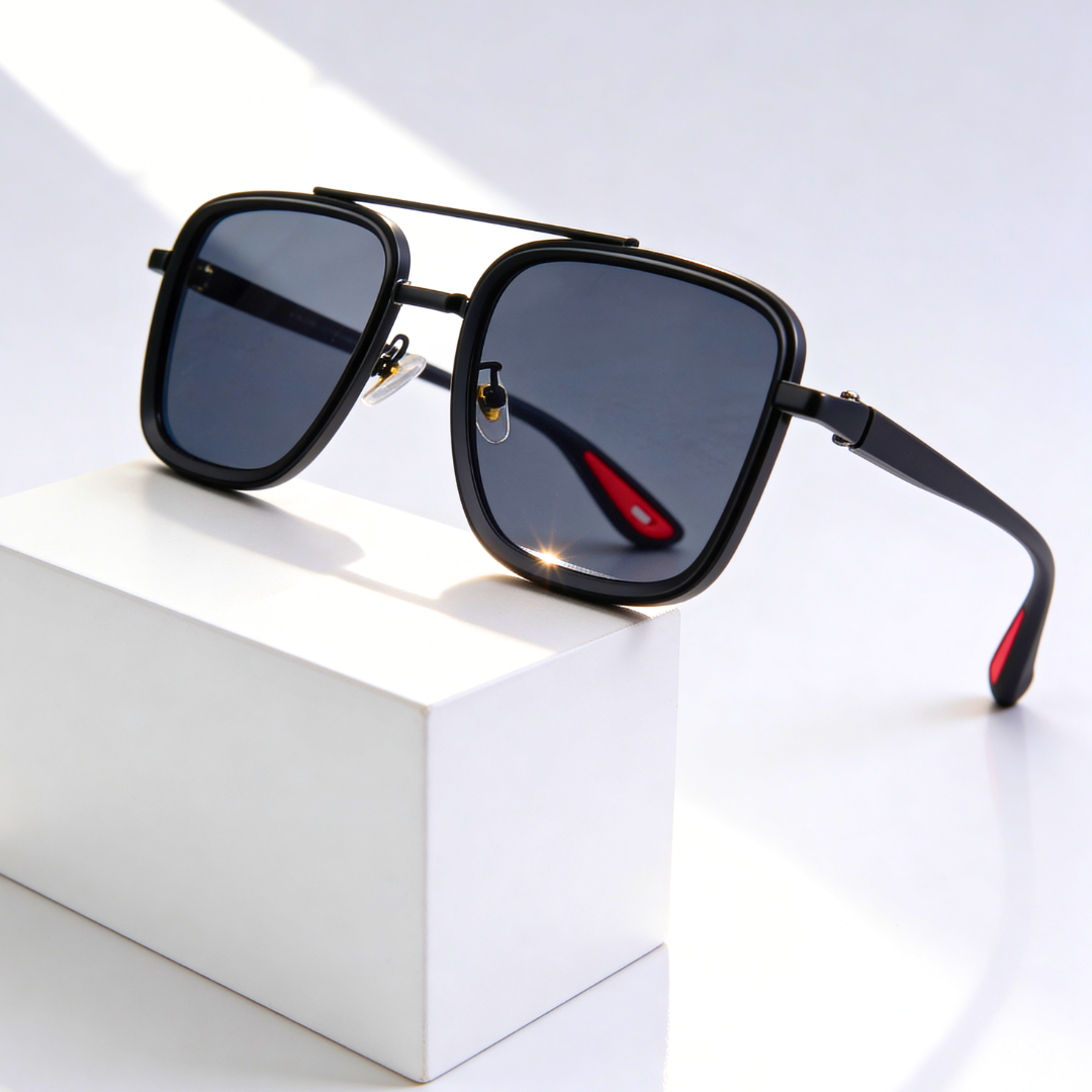 RIFT NOIR X | Square Metal-Acetate Sunglasses | UV380