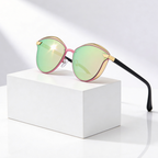 ARIA MIRROR | Mirrored Cat Eye Sunglasses | UV400 Gold Trim