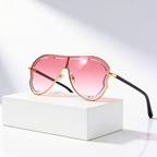 DAHLIA SHIELD | Shield Gradient Aviator Sunglasses | UV400 Gold