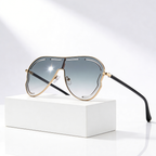 DAHLIA SHIELD | Shield Gradient Aviator Sunglasses | UV400 Gold