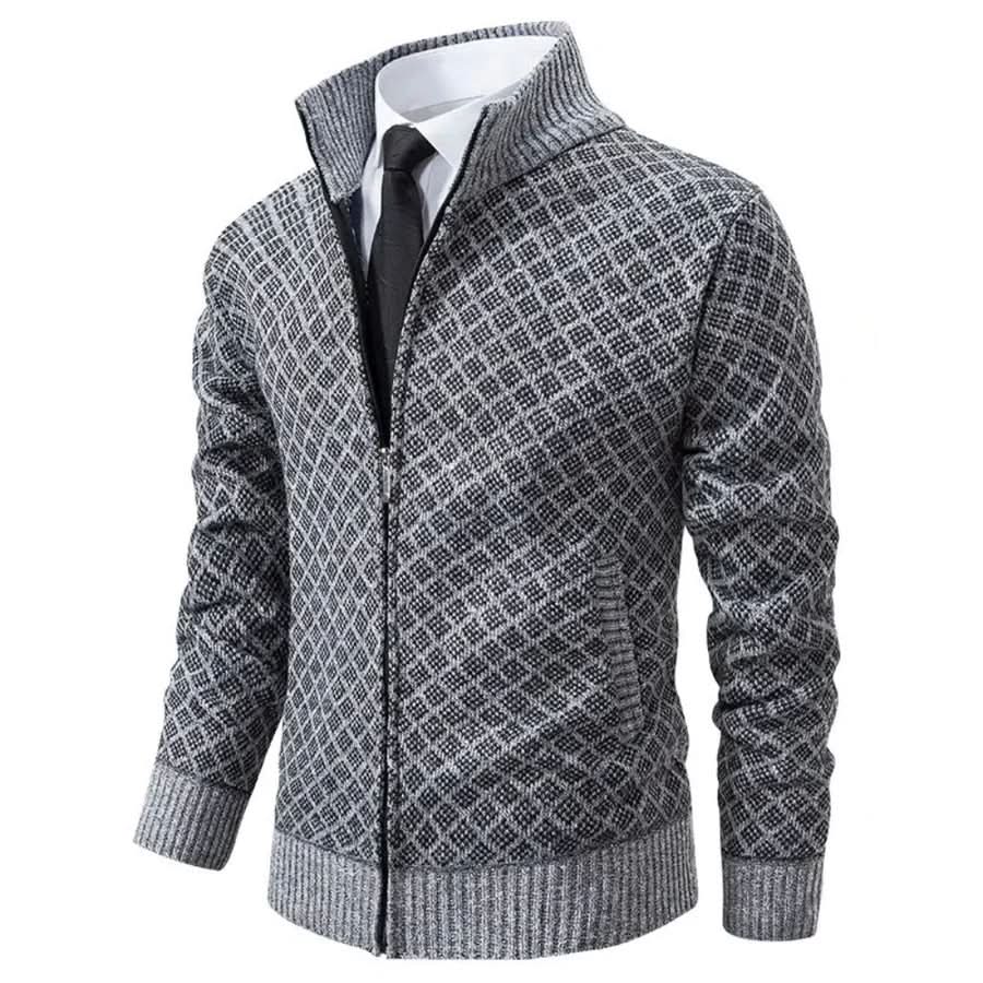 COLE | Diamond-Knit Zip Cardigan