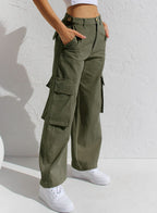 SIENNA | High-Waist Wide-Leg Cargo Denim Jeans for Women