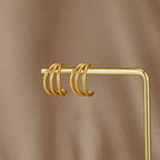 Anaya Triple Gold Hoop Earrings
