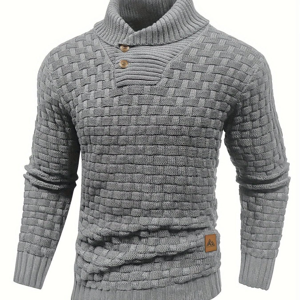 HUNTER | Textured Button-Neck Sweater