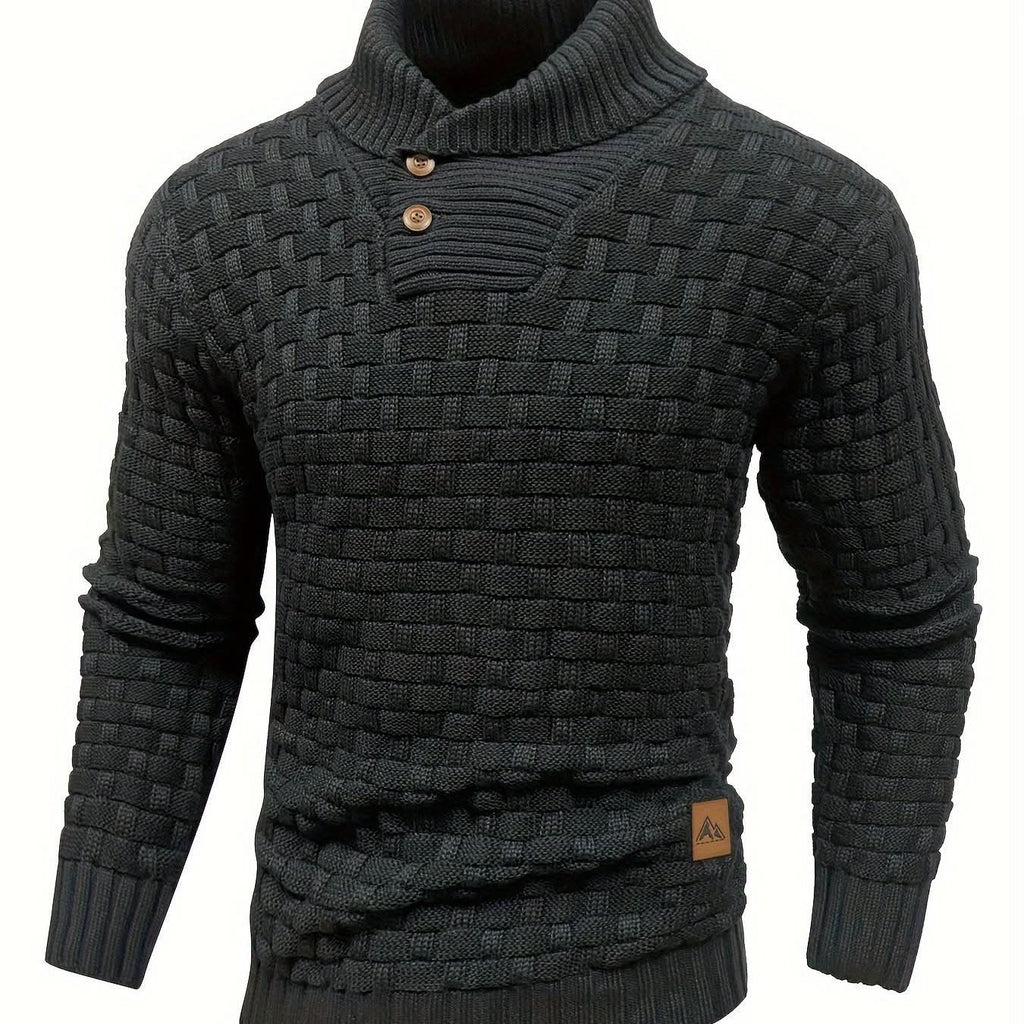 HUNTER | Textured Button-Neck Sweater