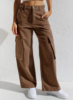 SIENNA | High-Waist Wide-Leg Cargo Denim Jeans for Women
