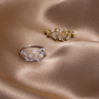 18K Gold Crystal Vine Ring