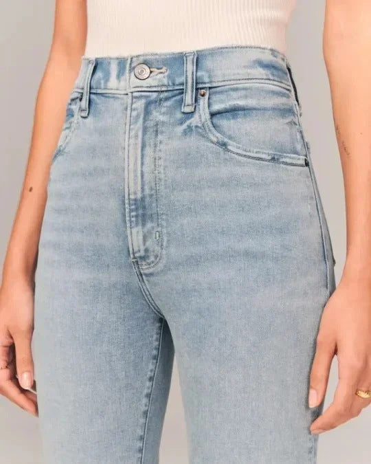 ALBA | Casual Solid-Colour Straight Denim Jeans for Women