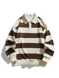 ZOE | Classic Fashion Striped Collar Long Sleeve Sweatshirt