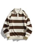 ZOE | Classic Fashion Striped Collar Long Sleeve Sweatshirt