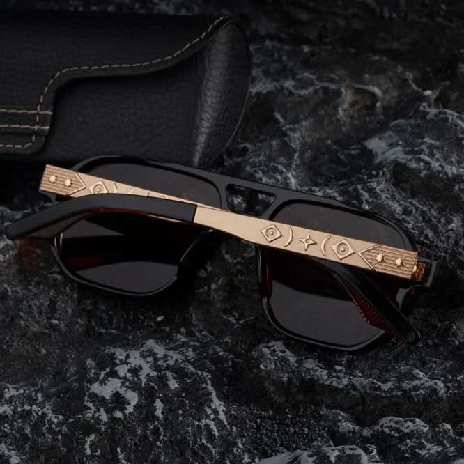 KAIRO CIPHER | Engraved Angular Sunglasses | UV400 No Logo