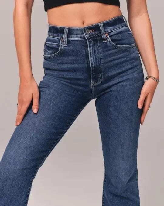 ALBA | Casual Solid-Colour Straight Denim Jeans for Women