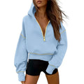 GRETEL | Stylish Hooded Sweatshirt with Zipper & Stitching Detail for Cropped Pullover