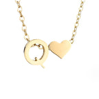 Forever Love & Letter Gold Necklace