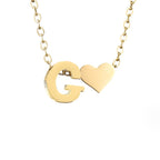 Forever Love & Letter Gold Necklace