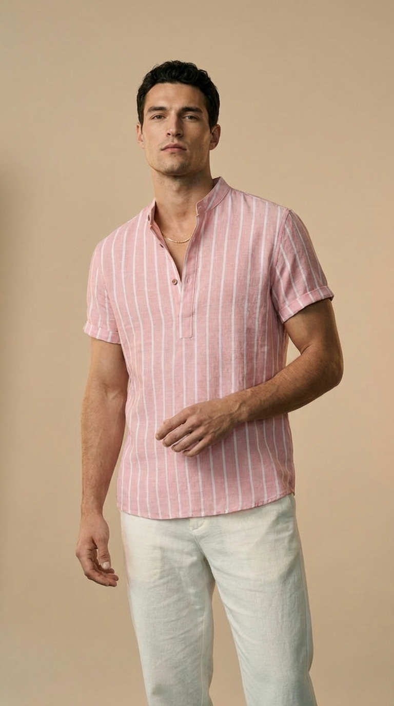 KAEL | Linen Resort Shirt – Tailored Short Sleeve Fit