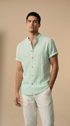 KAEL | Linen Resort Shirt – Tailored Short Sleeve Fit