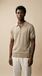 ELRIC | Knit Zip Polo – Relaxed Short Sleeve Summer Fit