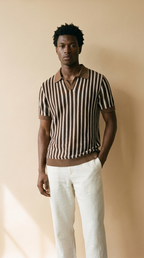SOREN | Knit Stripe Polo – Slim Fit Short Sleeve Summer Shirt