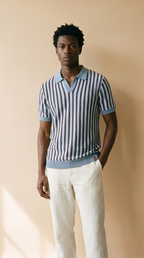 SOREN | Knit Stripe Polo – Slim Fit Short Sleeve Summer Shirt