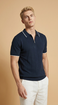 RENZO | Knit Zip Polo – Relaxed Wool Blend Short Sleeve