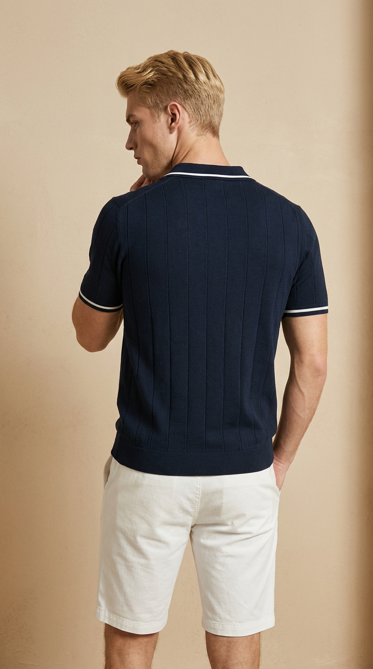 RENZO | Knit Zip Polo – Relaxed Wool Blend Short Sleeve