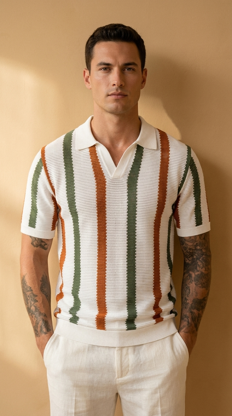 LIOR | Knit Stripe Polo – Regular Fit Summer Short Sleeve