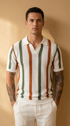 LIOR | Knit Stripe Polo – Regular Fit Summer Short Sleeve