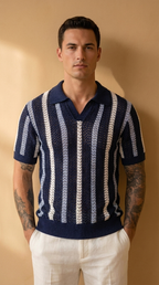 LIOR | Knit Stripe Polo – Regular Fit Summer Short Sleeve