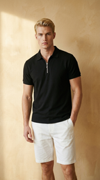 ARLEN | Slim Zip Polo Shirt – Tailored Short Sleeve Summer Fit
