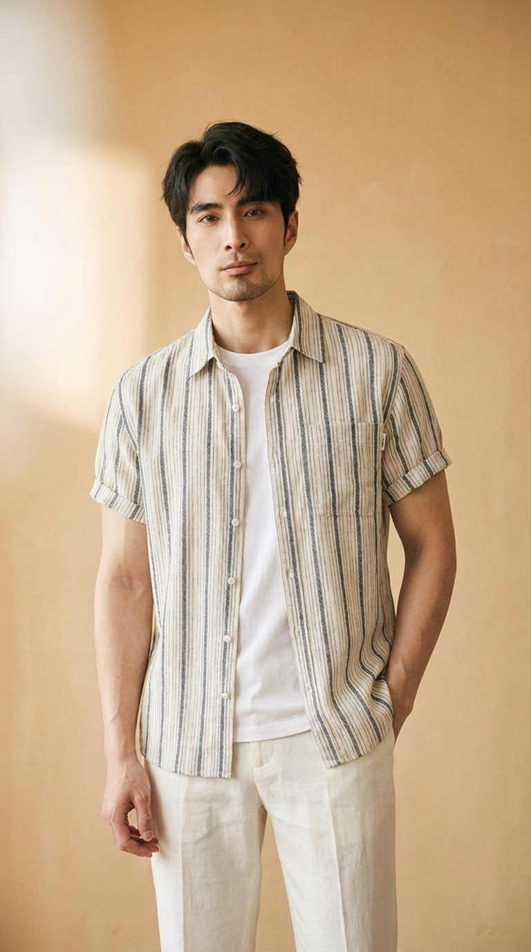 MATTEO | Striped Summer Shirt – Relaxed Cotton Fit