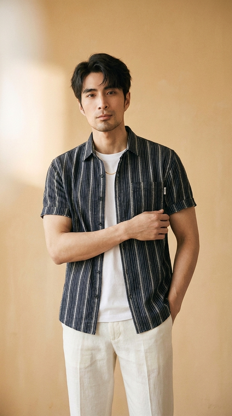 MATTEO | Striped Summer Shirt – Relaxed Cotton Fit