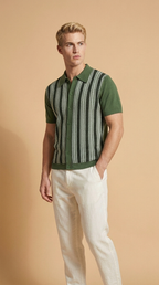 RAFFAELE | Textured Stripe Summer Polo