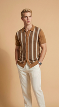 RAFFAELE | Textured Stripe Summer Polo