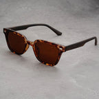 JAXON GRAIN | Wood-Grain Temple Square Sunglasses | UV400