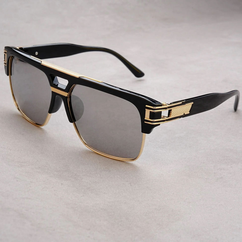 VANTA FLAT | Flat-Top Gold Brow Bar Sunglasses | UV380