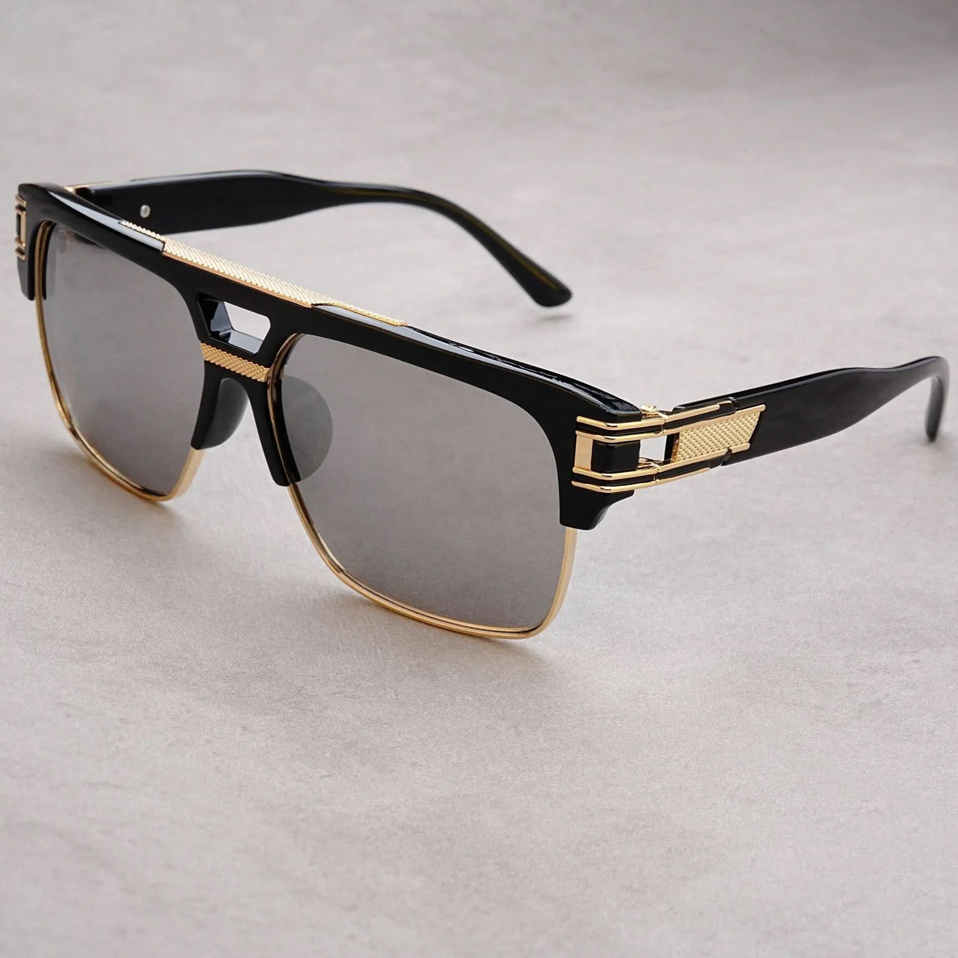 VANTA FLAT | Flat-Top Gold Brow Bar Sunglasses | UV380