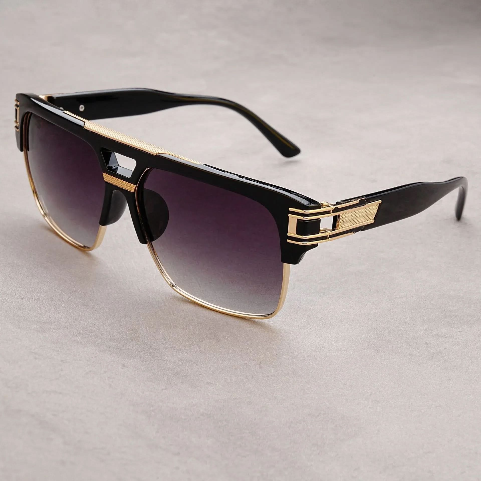 VANTA FLAT | Flat-Top Gold Brow Bar Sunglasses | UV380