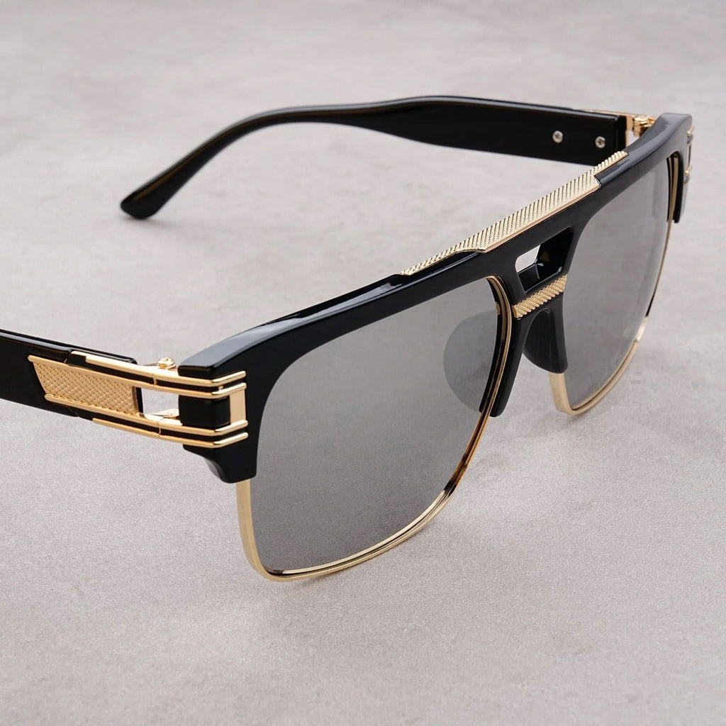 VANTA FLAT | Flat-Top Gold Brow Bar Sunglasses | UV380