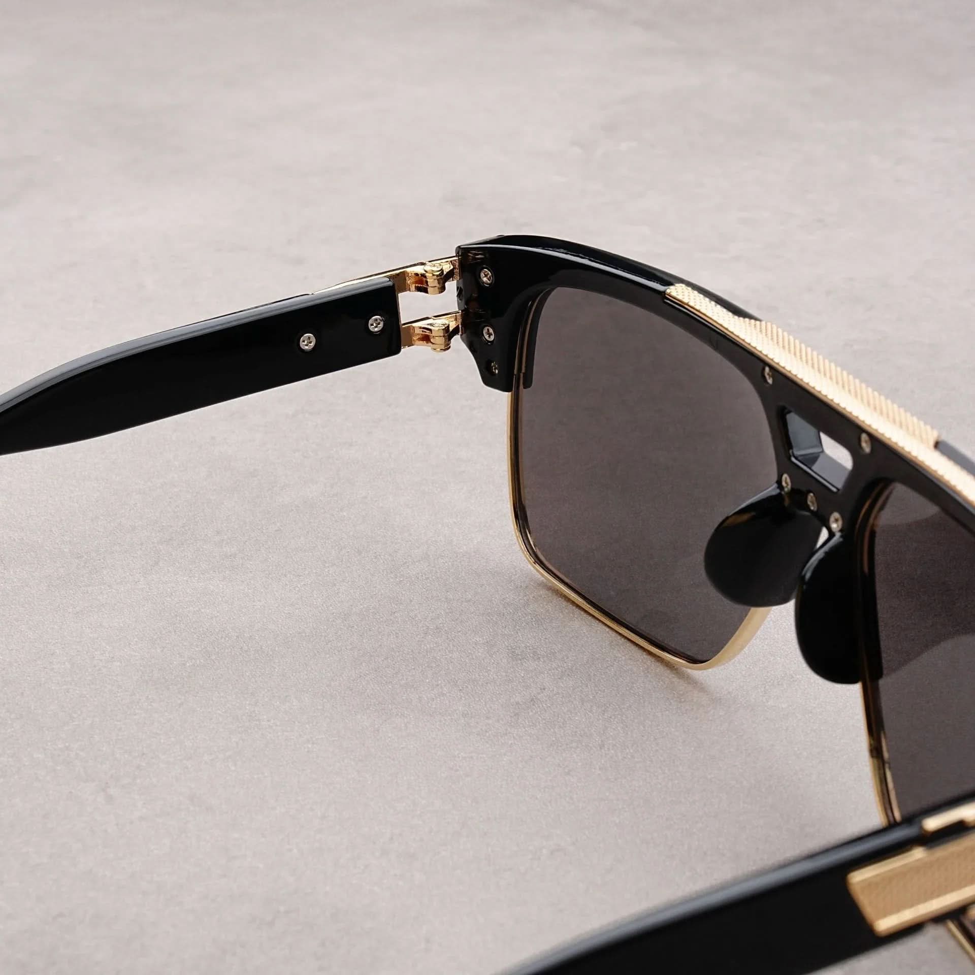 VANTA FLAT | Flat-Top Gold Brow Bar Sunglasses | UV380