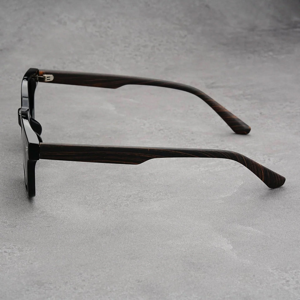 JAXON GRAIN | Wood-Grain Temple Square Sunglasses | UV400
