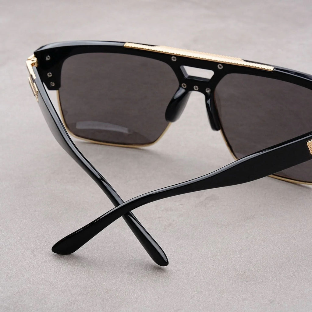 VANTA FLAT | Flat-Top Gold Brow Bar Sunglasses | UV380