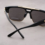 VANTA FLAT | Flat-Top Gold Brow Bar Sunglasses | UV380