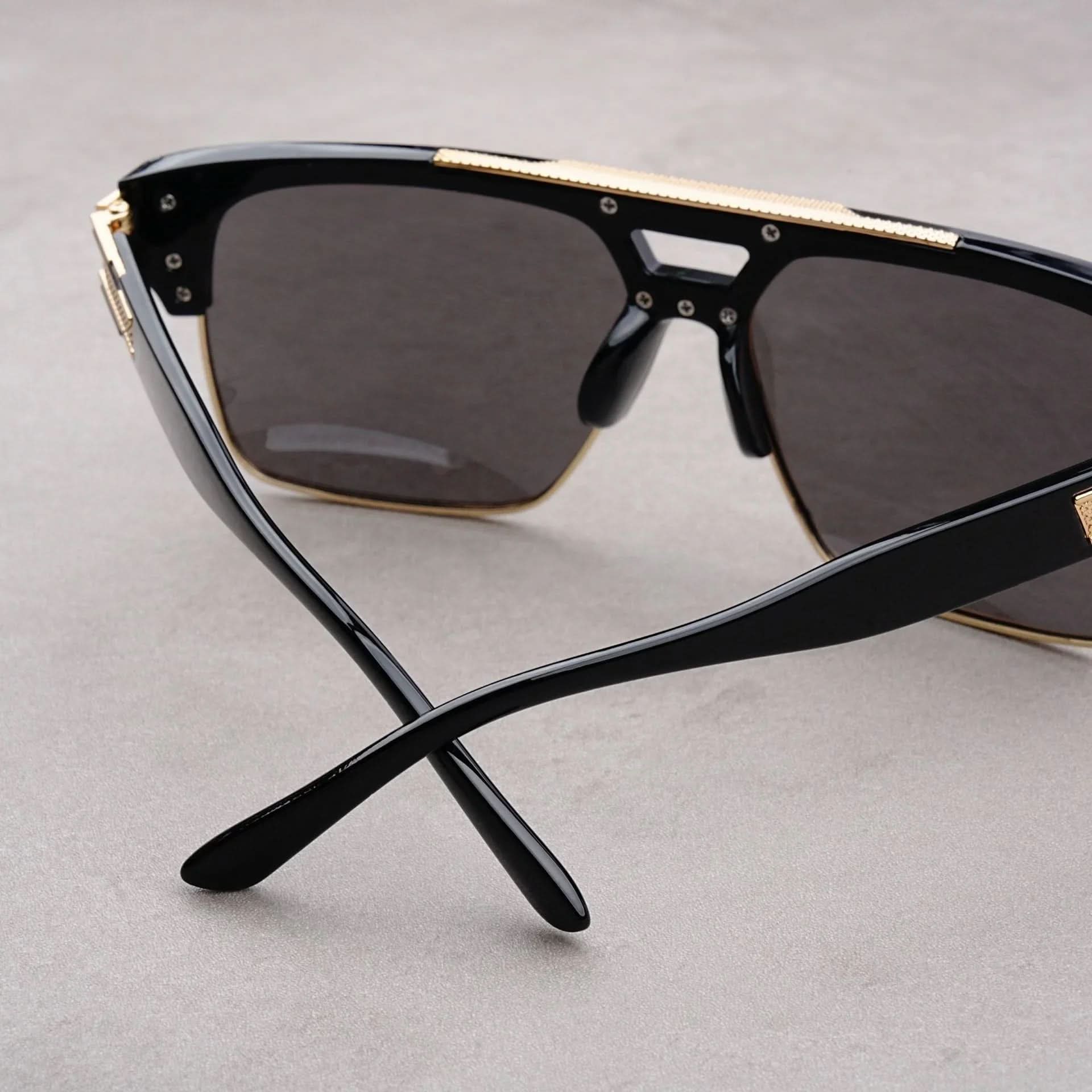 VANTA FLAT | Flat-Top Gold Brow Bar Sunglasses | UV380