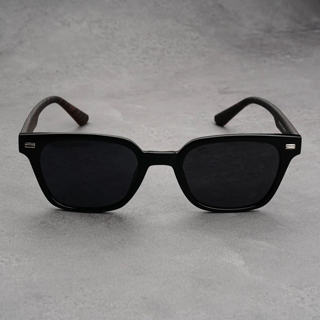 JAXON GRAIN | Wood-Grain Temple Square Sunglasses | UV400